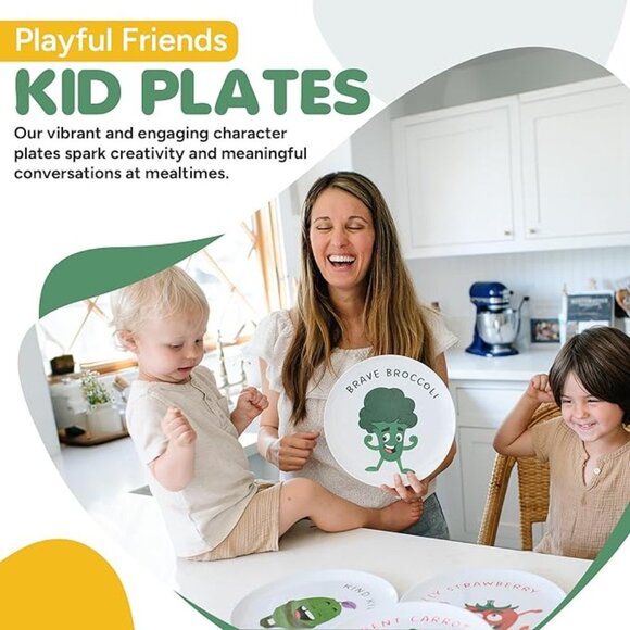 Playful Friends Kid Plates - Kids Healthy Mindset *NEW* - Picture 3 of 5